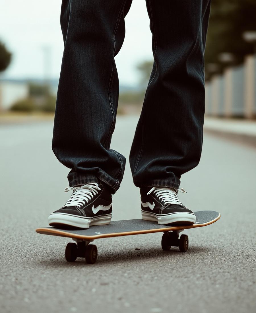 Skate shoes stacked on a concrete ledge